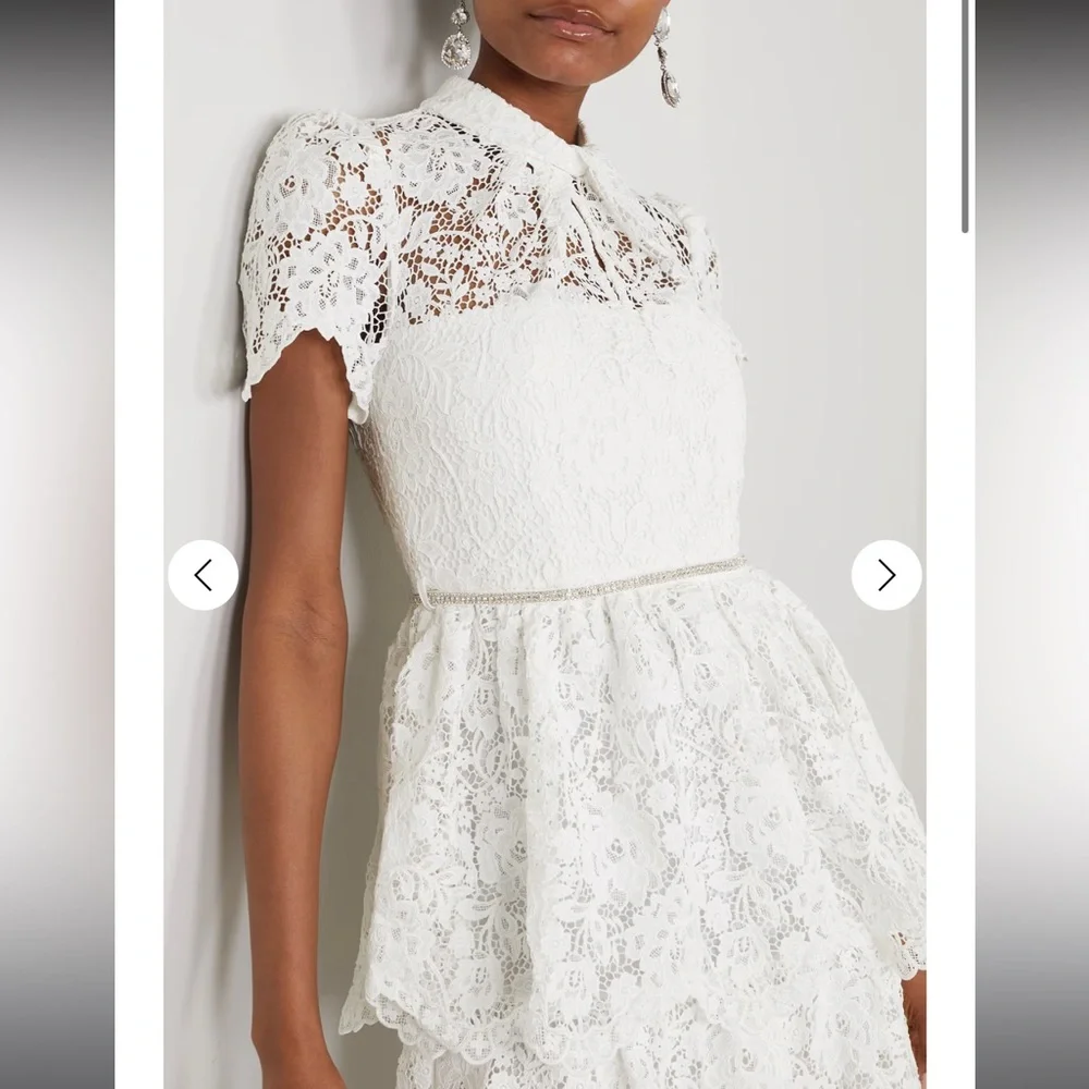 SELF-PORTRAIT Tiered corded lace maxi dress white 10 - Picture 2 of 9